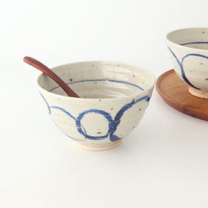 Donburi Bowl Blue Circles  | Shigaraki Ware