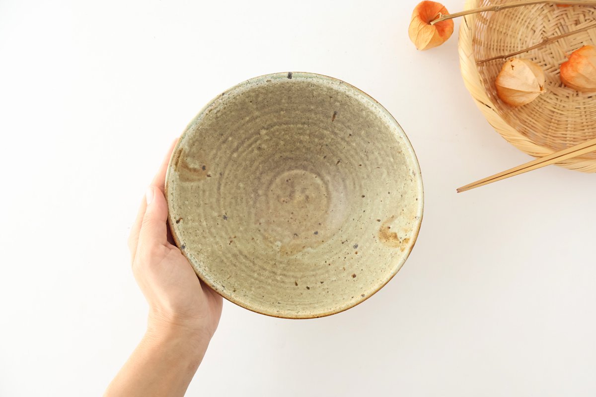 Green Donburi Bowl L | Shigaraki Ware