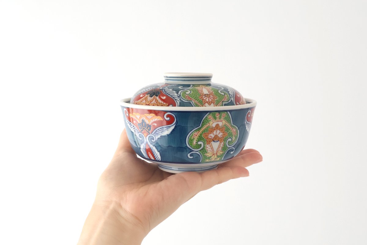 Bowl with Lid Dyed Brocade Pattern | Serving Bowl Arita Ware