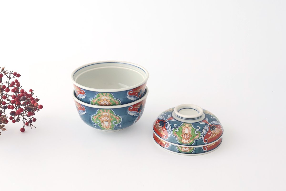 Bowl with Lid Dyed Brocade Pattern | Serving Bowl Arita Ware