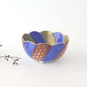 Flower-shaped Bowl Gold and Silver Shippo Pattern | Kobachi Arita Ware