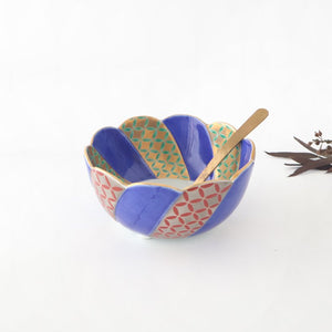 Flower-shaped Bowl Gold and Silver Shippo Pattern | Kobachi Arita Ware