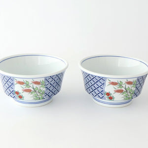 Round Bowl Red Wheat and Peony | Serving Bowl Arita Ware