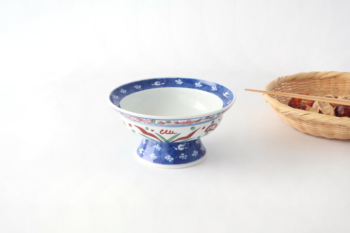 Stand Bowl Flower and Birds | Serving Bowl Arita Ware