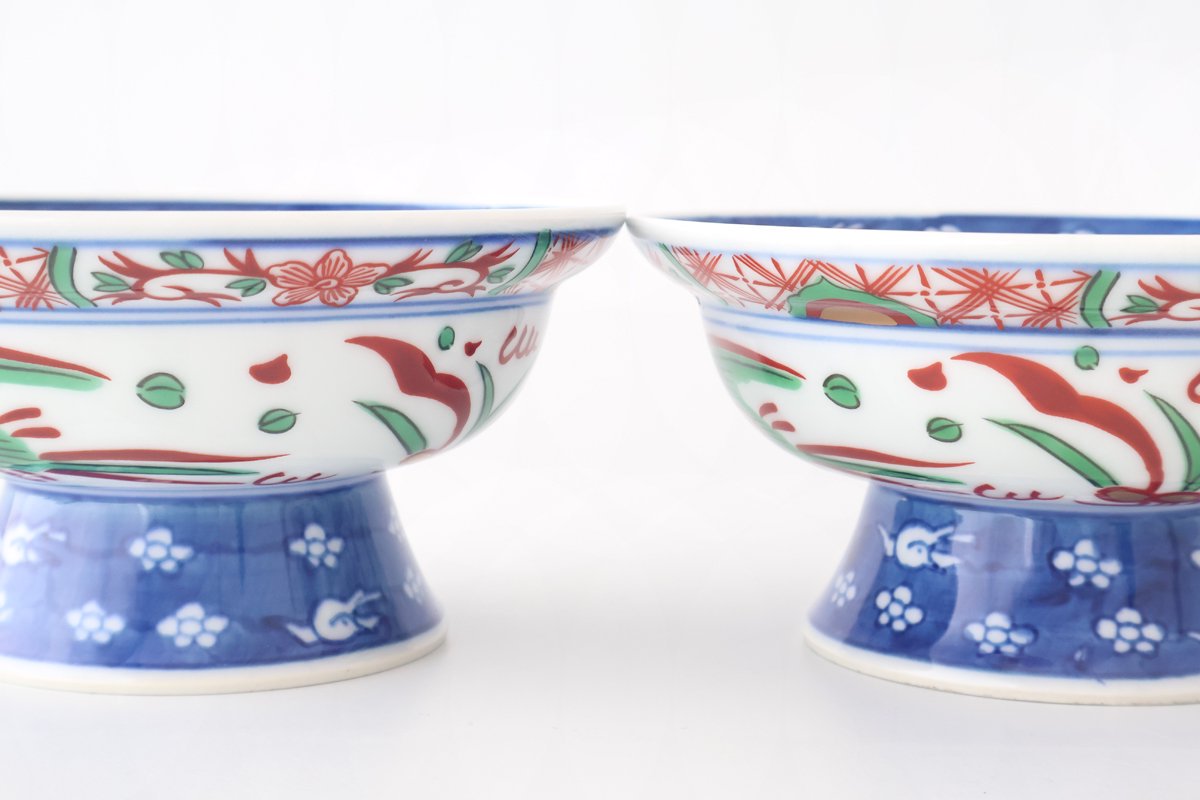 Stand Bowl Flower and Birds | Serving Bowl Arita Ware