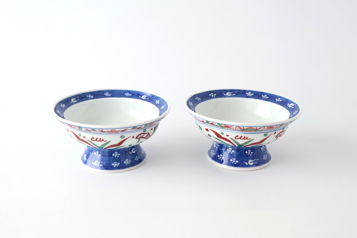 Stand Bowl Flower and Birds | Serving Bowl Arita Ware