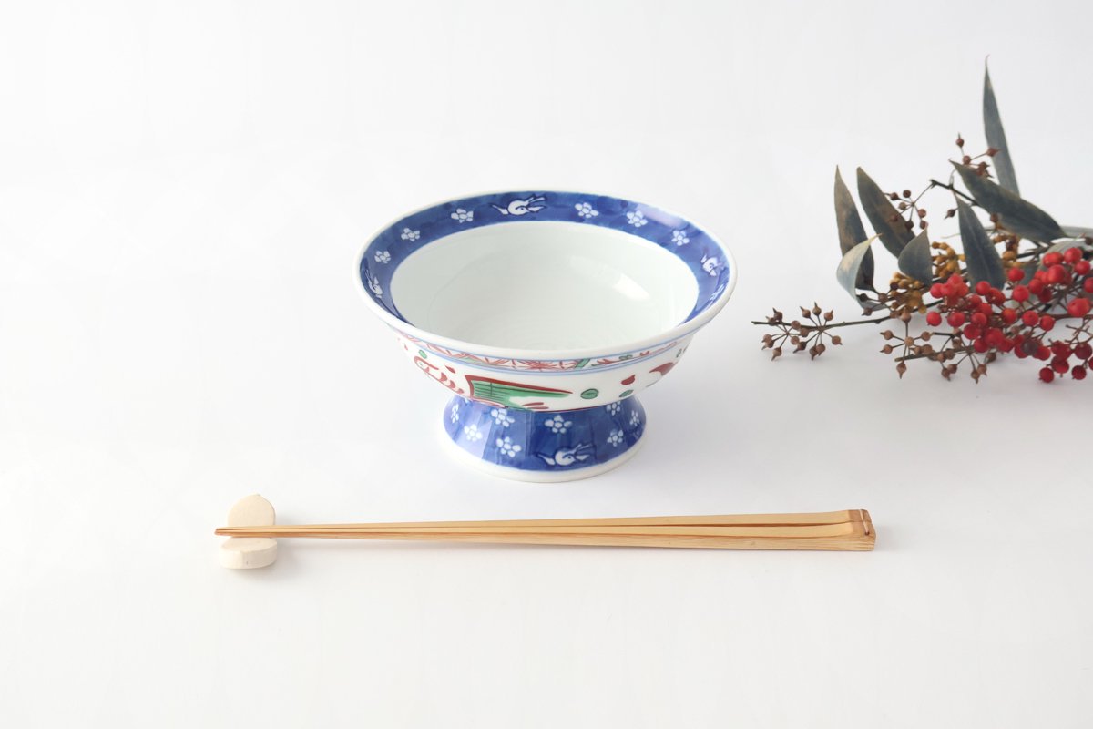 Stand Bowl Flower and Birds | Serving Bowl Arita Ware