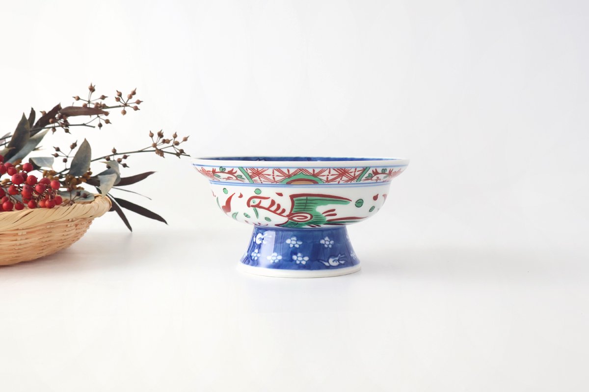 Stand Bowl Flower and Birds | Serving Bowl Arita Ware