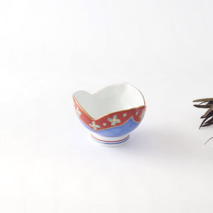 Small Bowl Flower-shape Blue and Red | Kobachi Arita Ware