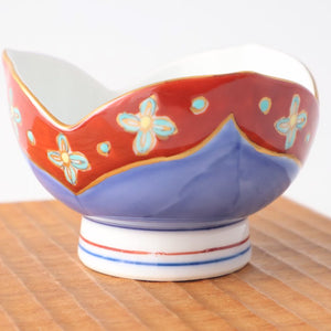 Small Bowl Flower-shape Blue and Red | Kobachi Arita Ware