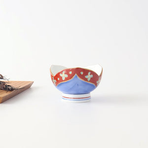 Small Bowl Flower-shape Blue and Red | Kobachi Arita Ware