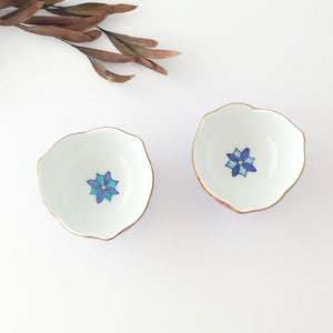 Small Bowl Flower-shape Blue and Red | Kobachi Arita Ware