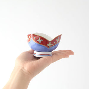 Small Bowl Flower-shape Blue and Red | Kobachi Arita Ware