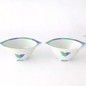 Small Bowl Blue and Green Leaf | Kobachi Arita Ware