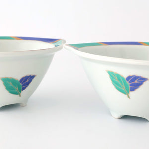 Small Bowl Blue and Green Leaf | Kobachi Arita Ware