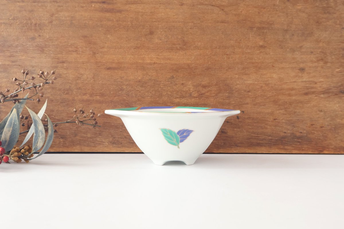 Small Bowl Blue and Green Leaf | Kobachi Arita Ware