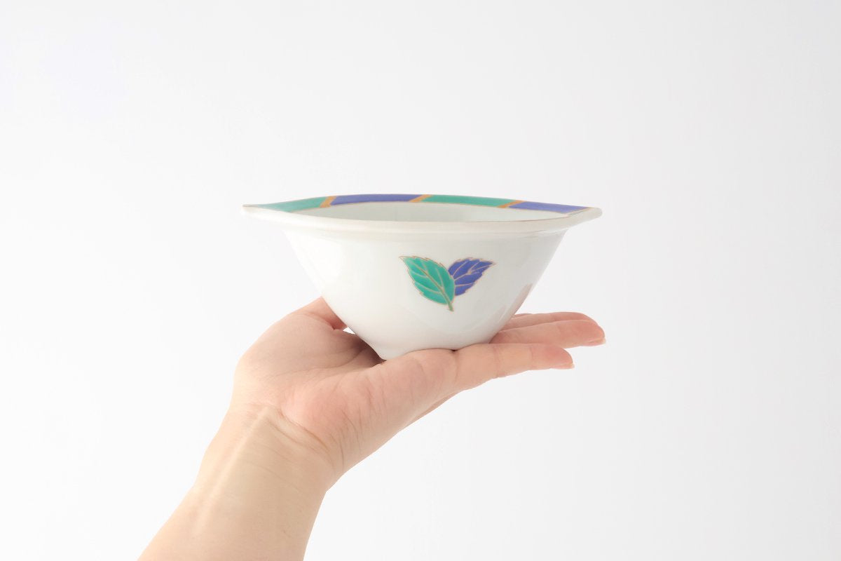 Small Bowl Blue and Green Leaf | Kobachi Arita Ware