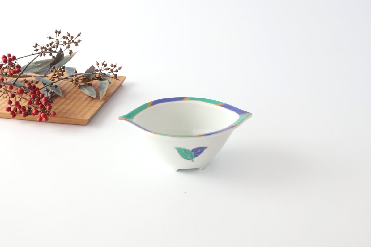 Small Bowl Blue and Green Leaf | Kobachi Arita Ware