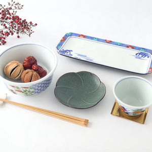 Long Square Plate Plum,Pine and Blue Wave | Sushi Plate Arita ware