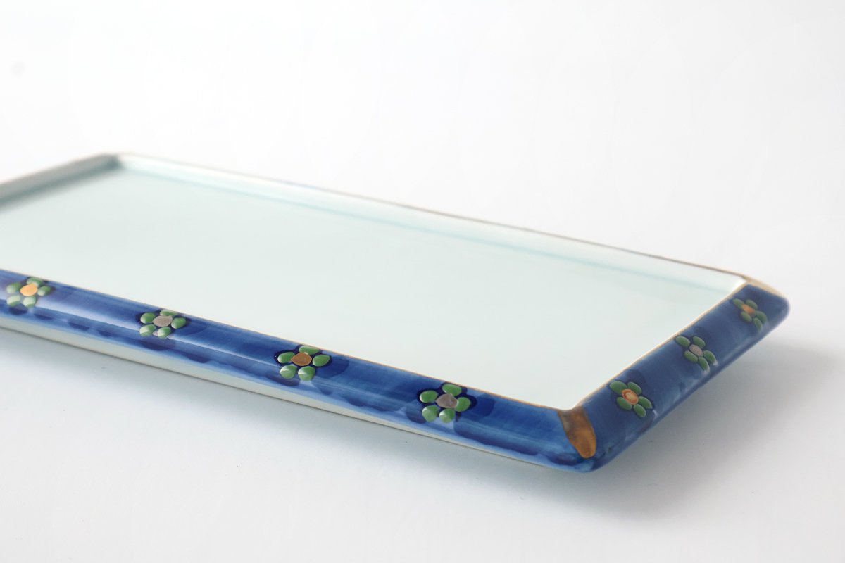 Long Square Plate Green Plum | Sushi Plate Arita ware