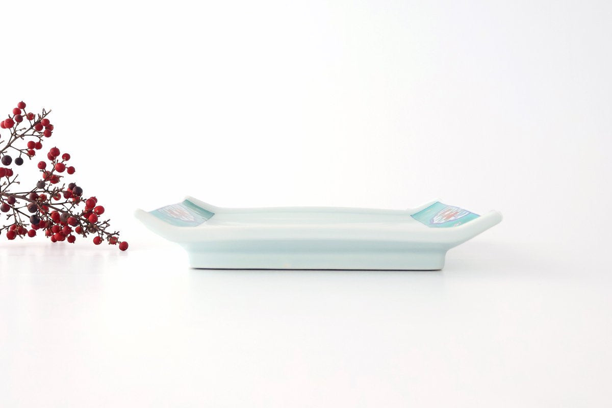 Square Plate Red and White Flower | Arita Ware