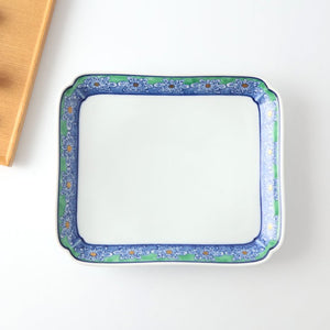 Square Plate Green Chrysanthemum | Arita Ware