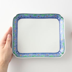 Square Plate Green Chrysanthemum | Arita Ware