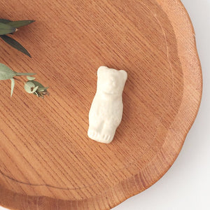 Chopstick Rest Bear White | Hashioki Shigaraki Ware