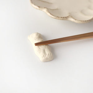 Chopstick Rest Bear White | Hashioki Shigaraki Ware