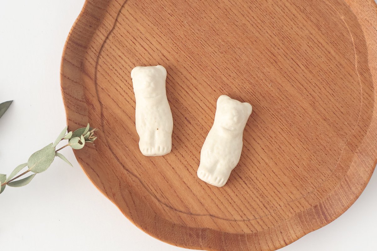 Chopstick Rest Bear White | Hashioki Shigaraki Ware