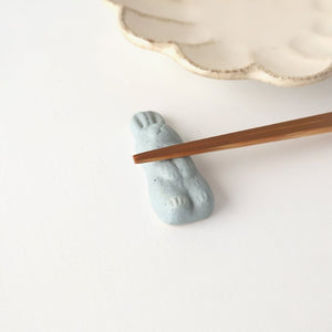 Chopstick Rest Rabitt Blue | Hashioki Shigaraki Ware