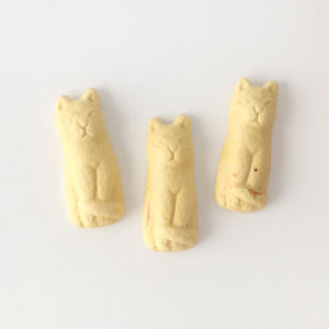 Chopstick Rest Cat Yellow | Hashioki Shigaraki Ware