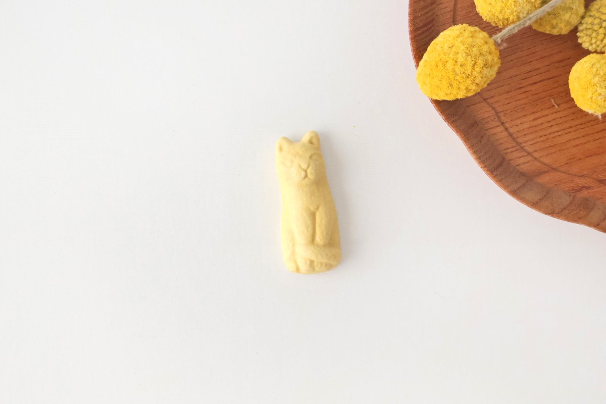 Chopstick Rest Cat Yellow | Hashioki Shigaraki Ware