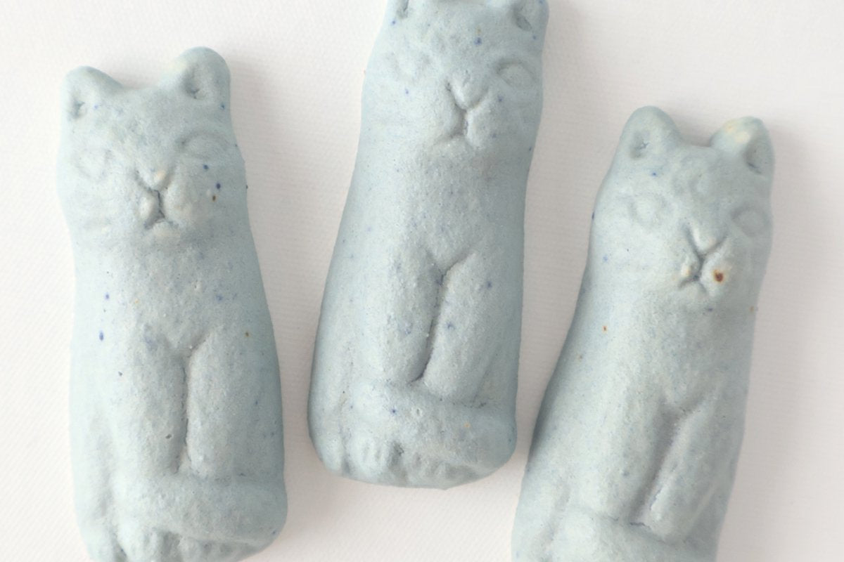 Chopstick Rest Cat Blue | Hashioki Shigaraki Ware