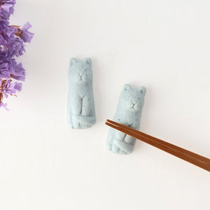 Chopstick Rest Cat Blue | Hashioki Shigaraki Ware