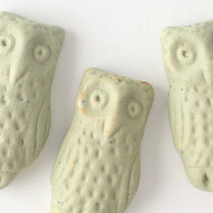 Chopstick Rest Owl Light Green | Hashioki Shigaraki Ware