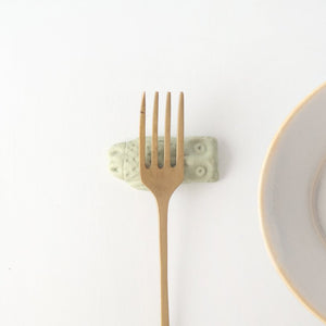 Chopstick Rest Owl Light Green | Hashioki Shigaraki Ware