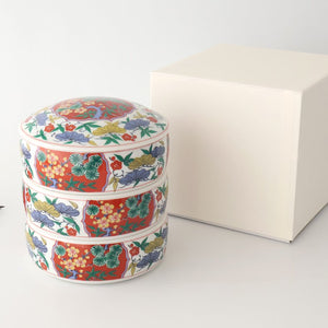 Three-tier Jyubako Bento BoX Shochikubai | Arita Ware