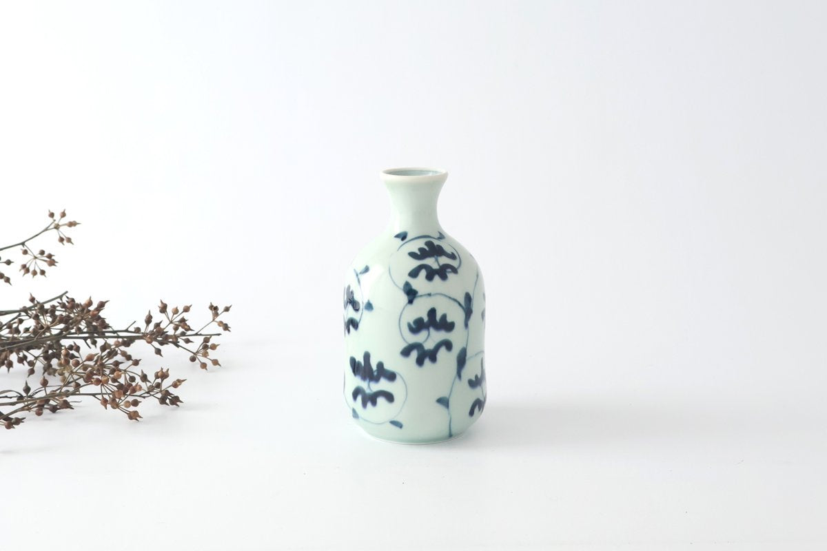 Sake Carafe Tokkuri Blue Arabesque  | Hasami Ware