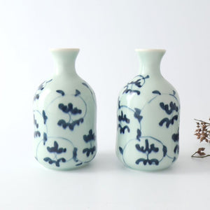 Sake Carafe Tokkuri Blue Arabesque  | Hasami Ware