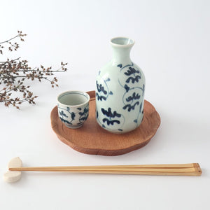 Sake Carafe Tokkuri Blue Arabesque  | Hasami Ware