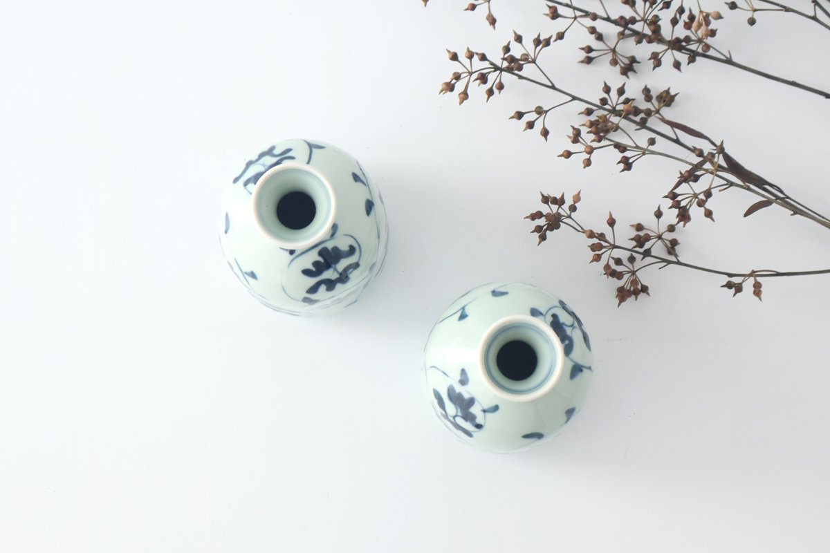 Sake Carafe Tokkuri Blue Arabesque  | Hasami Ware