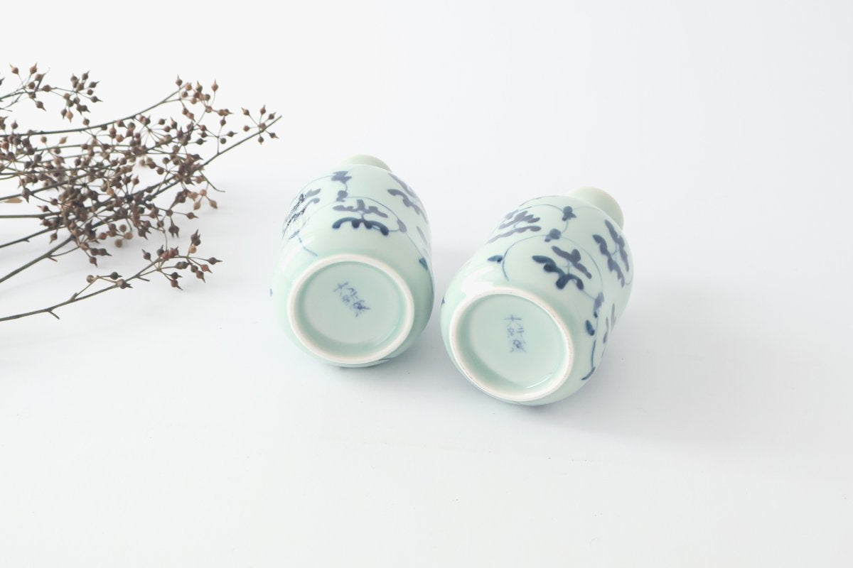 Sake Carafe Tokkuri Blue Arabesque  | Hasami Ware