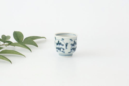 Sake Cup Choko Blue Arabesque | Hasami Ware