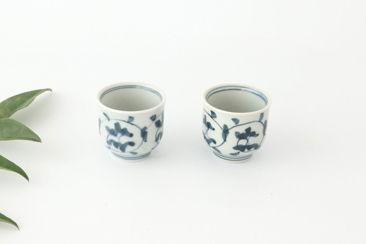 Sake Cup Choko Blue Arabesque | Hasami Ware