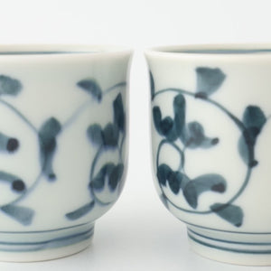 Sake Cup Choko Blue Arabesque | Hasami Ware