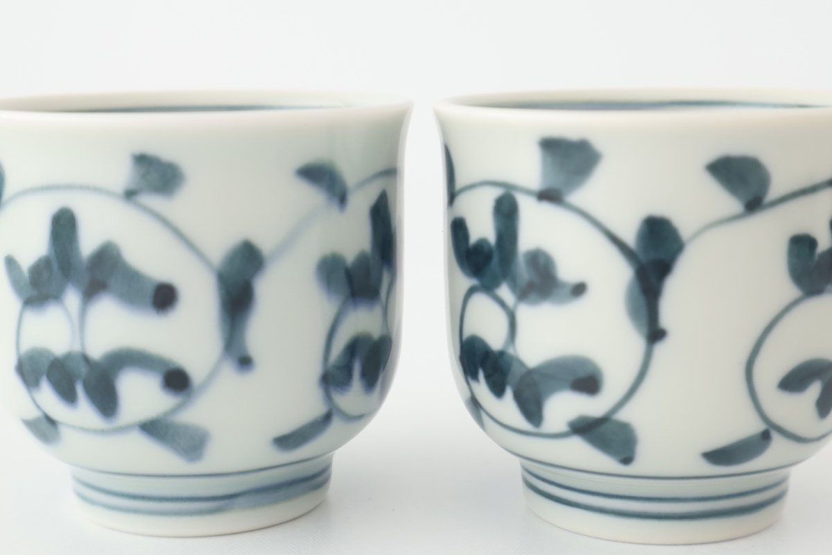 Sake Cup Choko Blue Arabesque | Hasami Ware