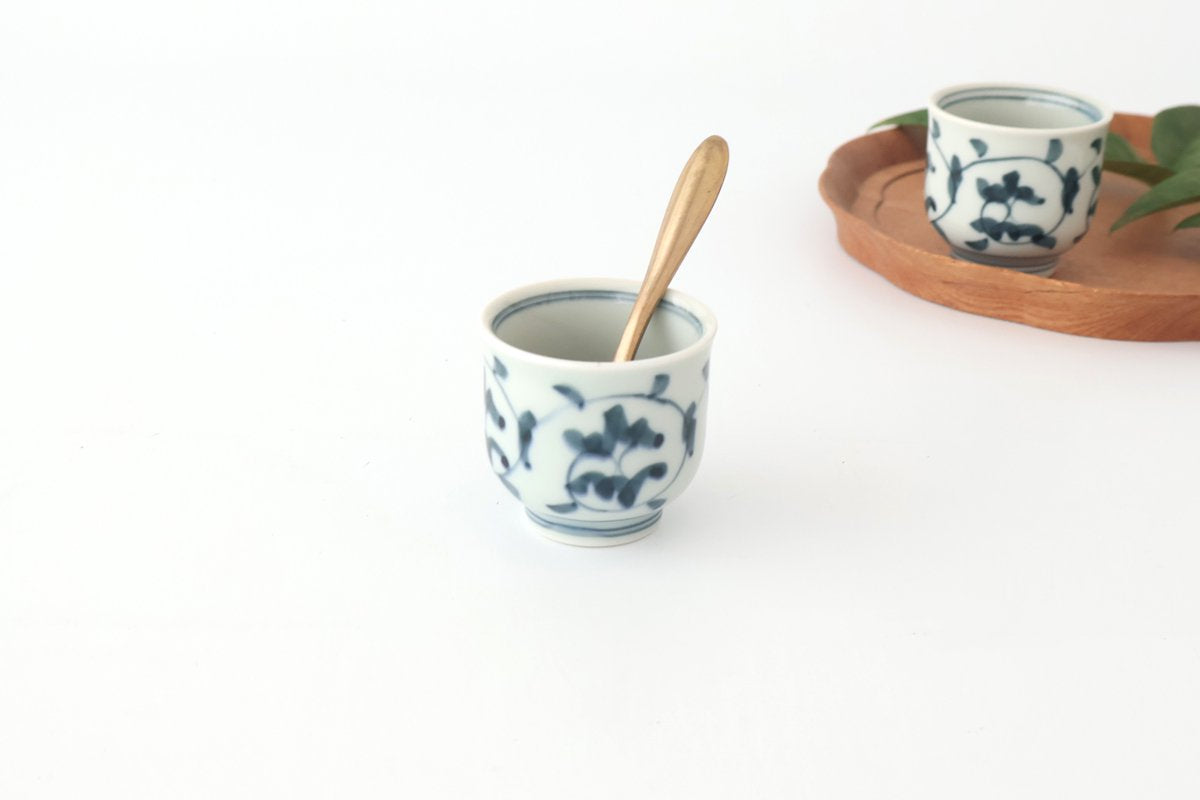 Sake Cup Choko Blue Arabesque | Hasami Ware