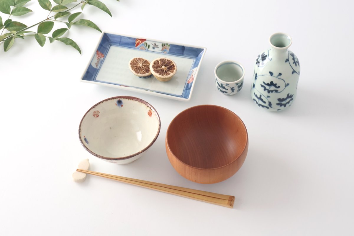 Sake Cup Choko Blue Arabesque | Hasami Ware