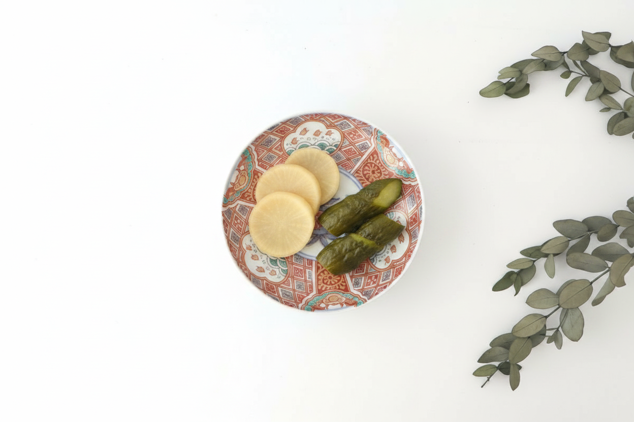 Rinkurou Kiln Plate Plover and Pomegranate Pattern | Hasami Ware
